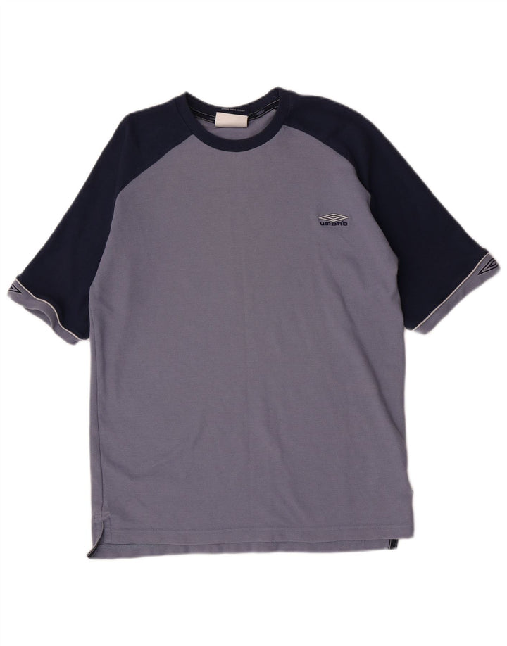 Ανδρικό T-Shirt Umbro Top Large Blue Colourblock Πολυεστέρας
