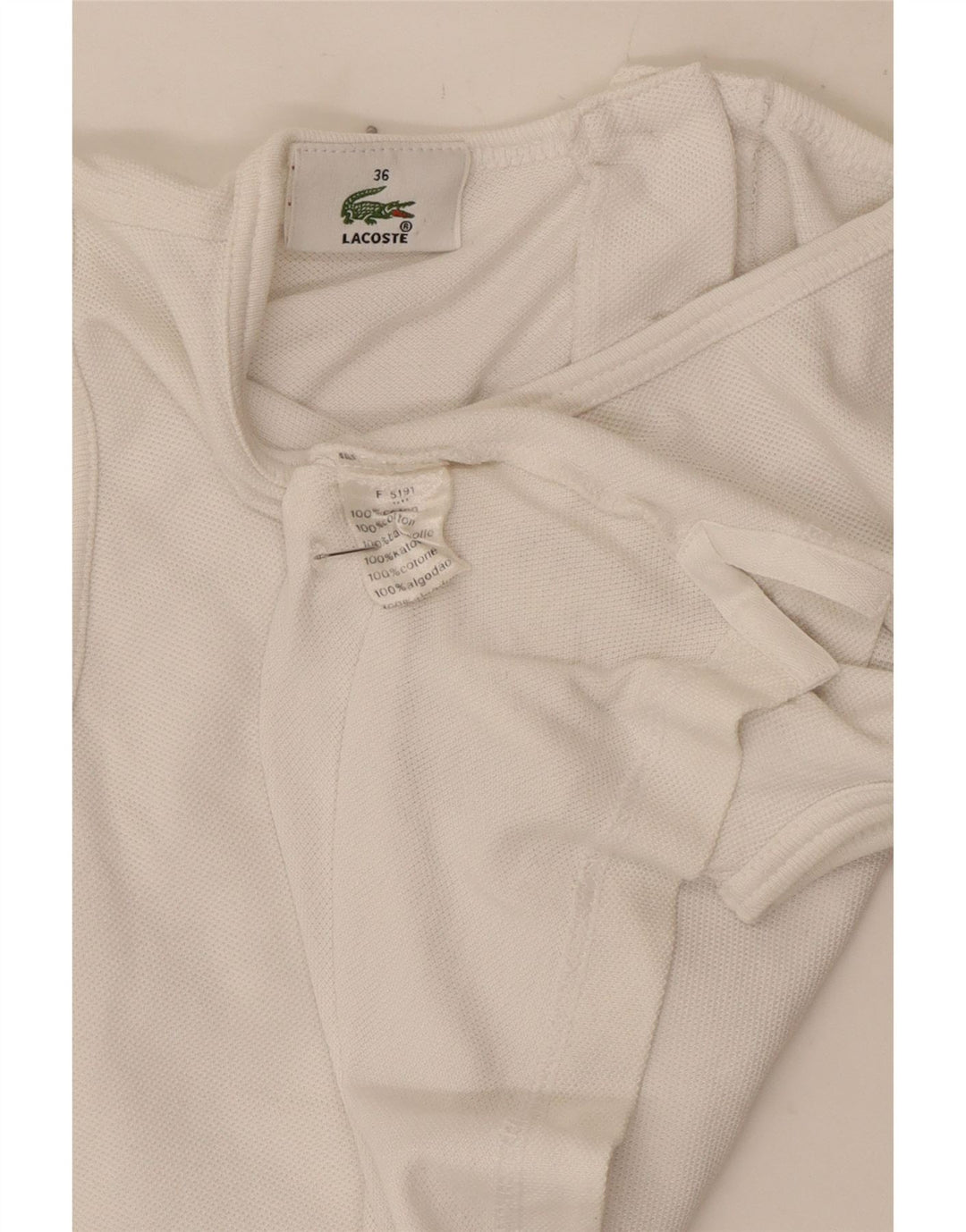 Lacoste Γυναικείο γιλέκο Crop Top Size 36 Small White Βαμβακερό