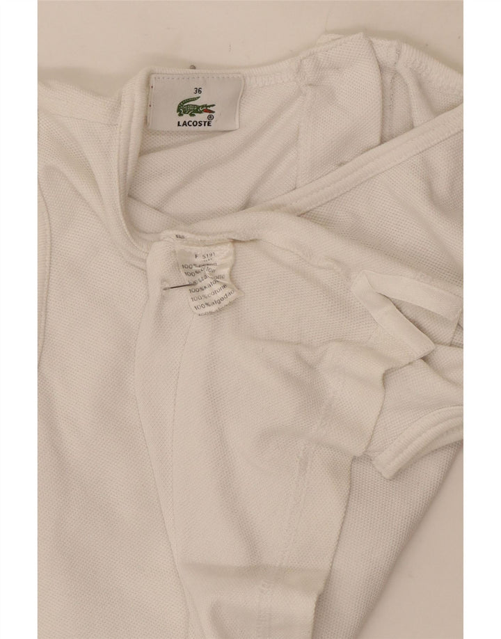 Lacoste Γυναικείο γιλέκο Crop Top Size 36 Small White Βαμβακερό