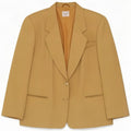 Vintage Womens 2 Button Blazer Jacket IT 46 Large Beige
