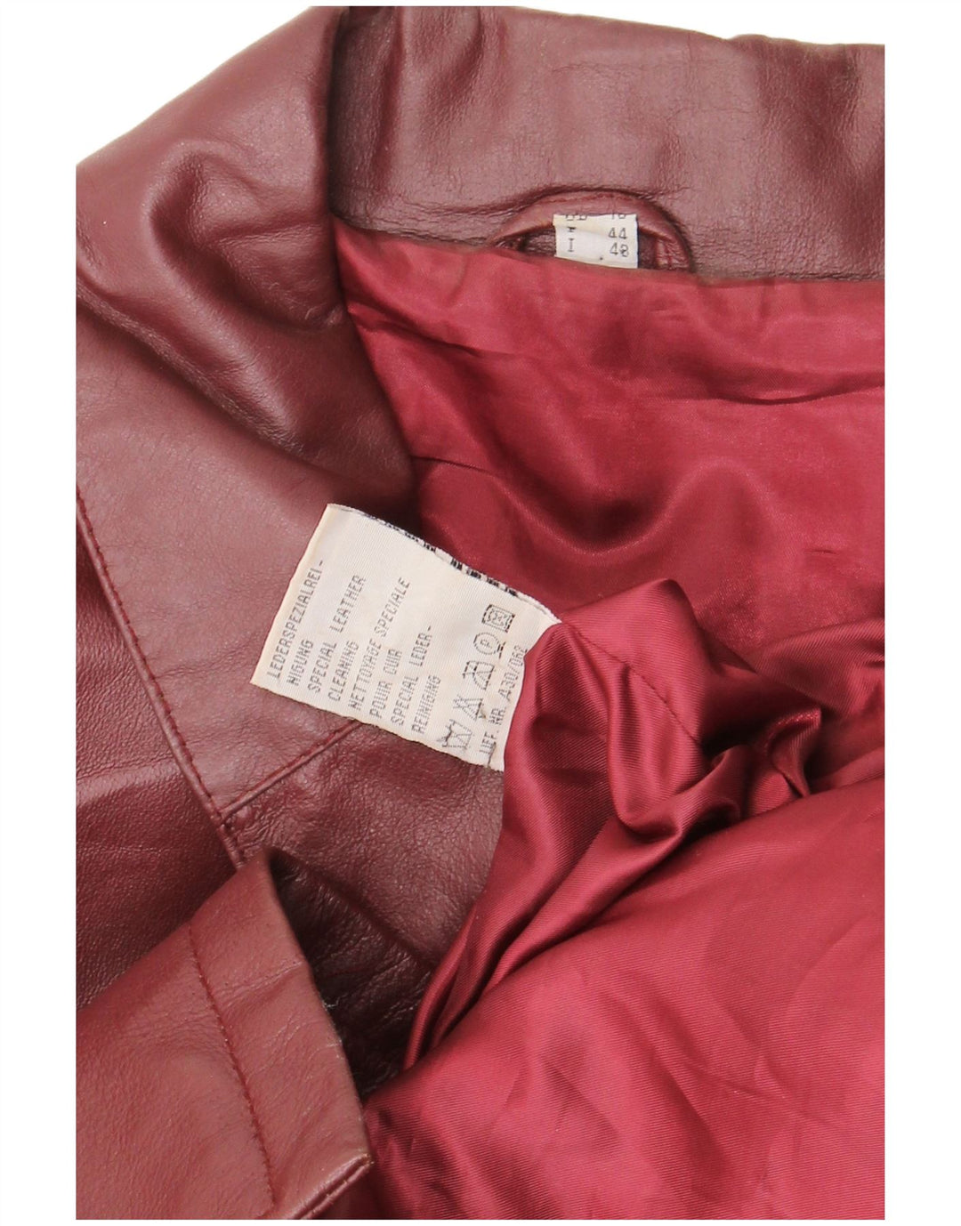 Vintage Γυναικείο Δερμάτινο Παλτό IT 48 XL Maroon Leather