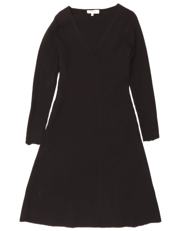 Reiss γυναικείο φόρεμα άλμα UK 10 Small Black Viscose