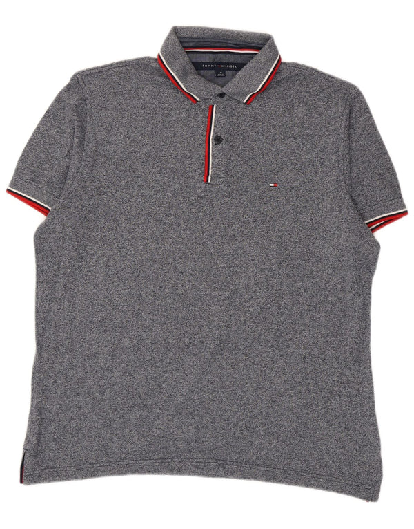 Tommy Hilfiger Ανδρικό Πόλο Μπλουζάκι Μεγάλο Βαμβακερό Μπλε Navy ριγέ