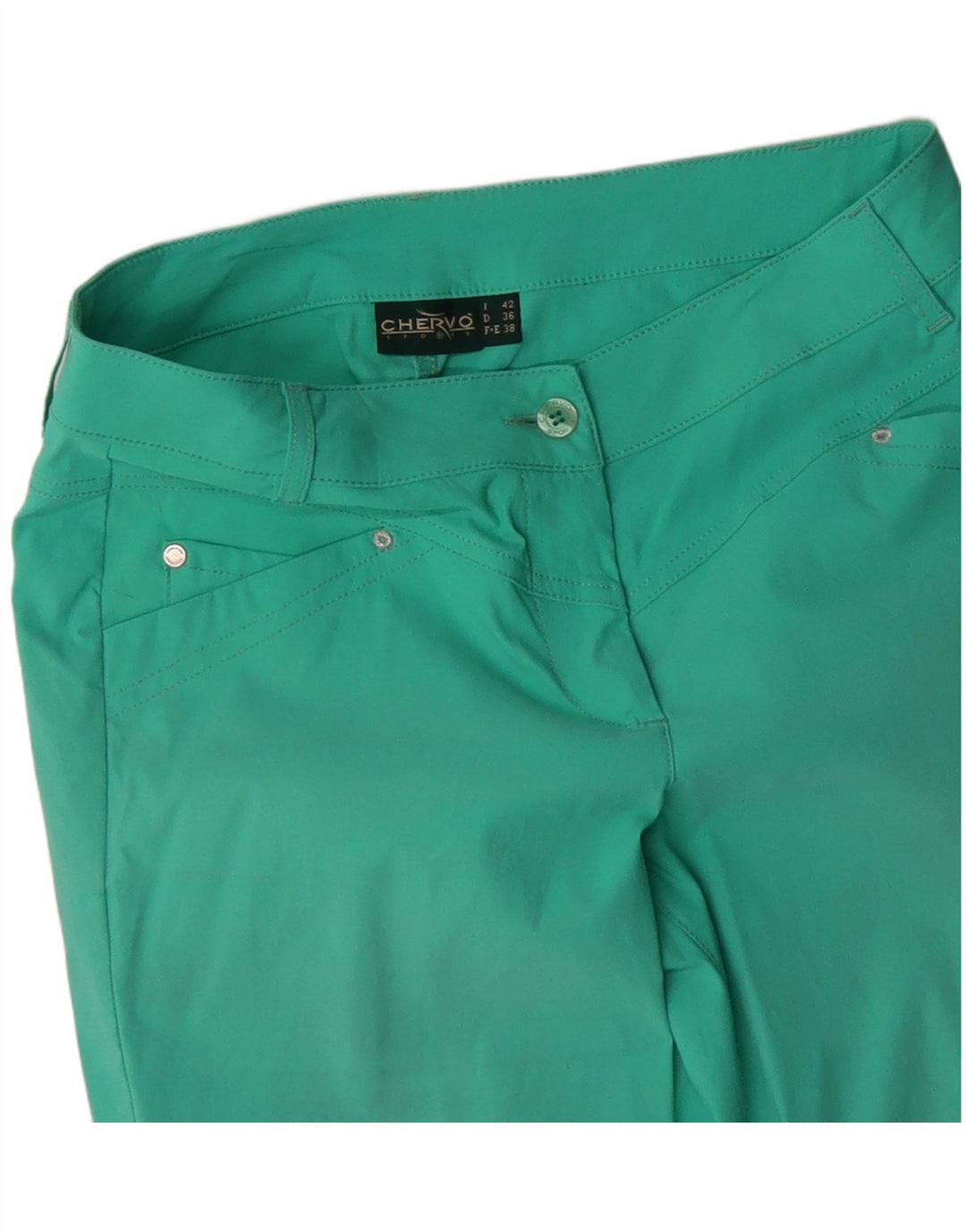 Chervo Γυναικείο Slim Casual Παντελόνι IT 42 Medium W30 L27 Turquoise