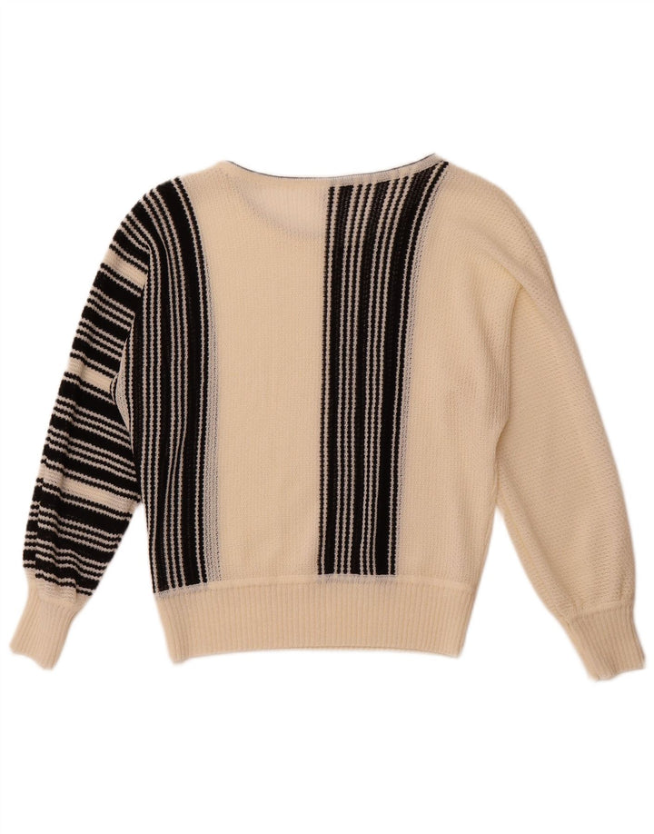 BODE Γυναικείο πουλόβερ με λαιμόκαυστο EU 40 Medium Off White ριγέ