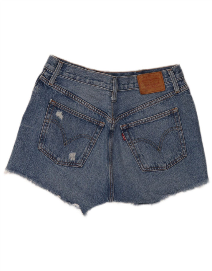 Levi's Womens 501 Distressed τζιν σορτς W29 μεσαίο μπλε βαμβακερό