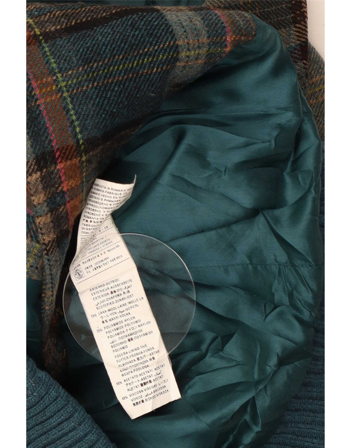 Γυναικείο Στρατιωτικό Μπουφάν Benetton Bomber IT 46 Large Green Check Wool