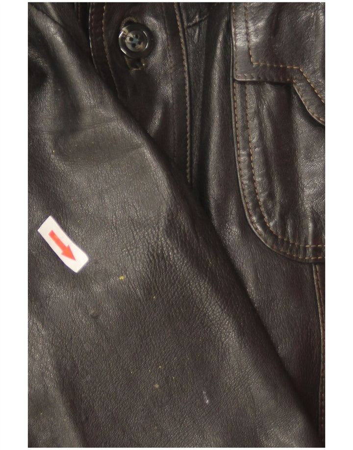 Vintage Ανδρικό Δερμάτινο Μπουφάν UK 36 Small Black
