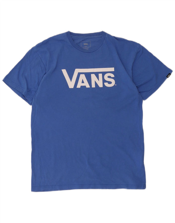 Ανδρικό γραφικό μπλουζάκι Vans Classic Fit Top από μεσαίο μπλε βαμβακερό