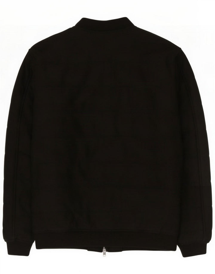 Zara Mens Bomber Jacket UK 42 XL Black Polyester