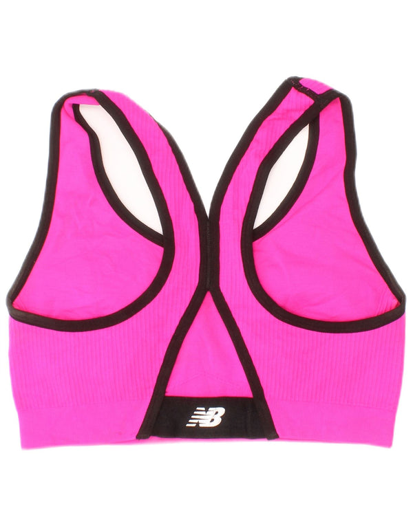 New Balance Womens Padded Sport Bra Top Medium Pink Nylon Sports