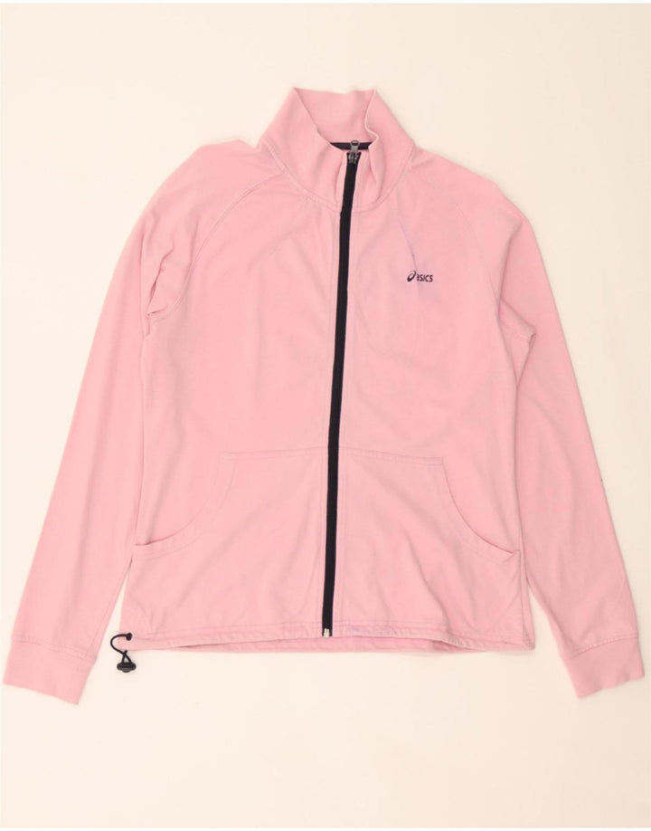 ASICS Womens Tracksuit Top Jacket UK 16 Large Pink Cotton Vintage Asics and Second-Hand Asics from Messina Hembry 