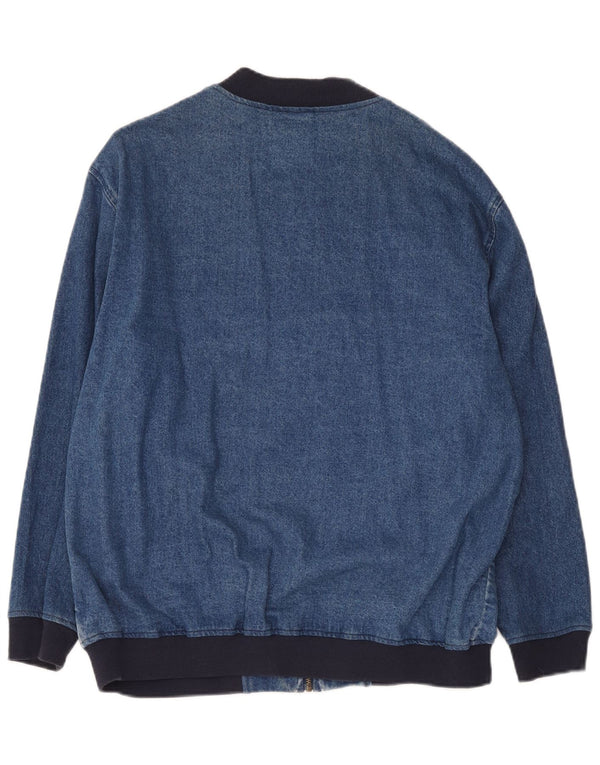 Asos Womens Oversized Denim Jacket UK 10 Small Blue Colourblock Cotton