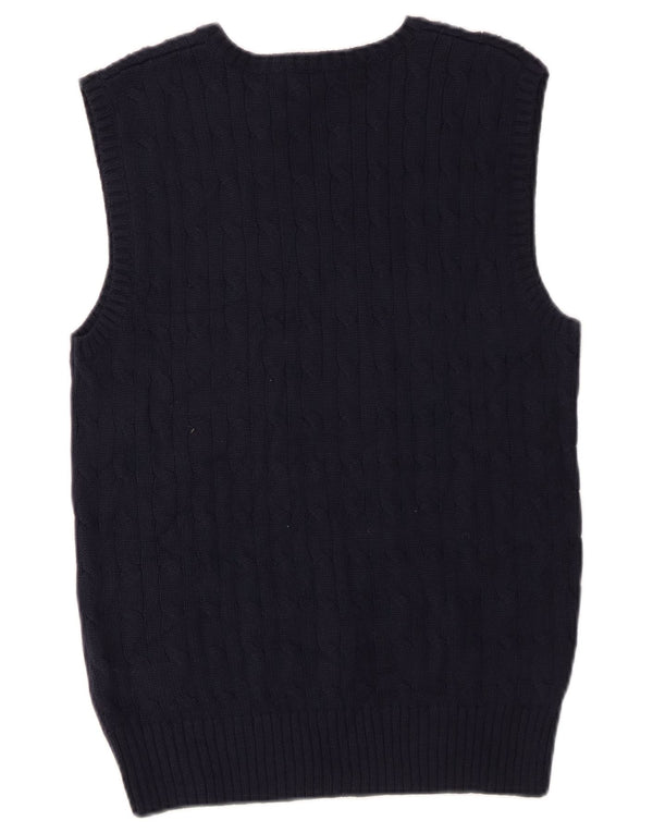 Polo Ralph Lauren Boys Vest Tank Top 14-15 ετών Μεγάλο Navy Blue βαμβακερό