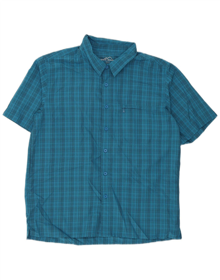 Eddie Bauer Ανδρικό κοντομάνικο πουκάμισο Μεγάλο μπλε καρό πολυεστέρα