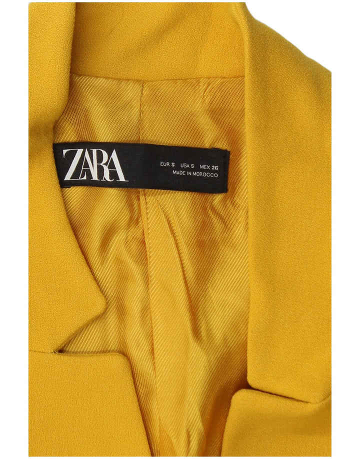 ZARA Γυναικείο Open Blazer Jacket UK 10 Small Yellow