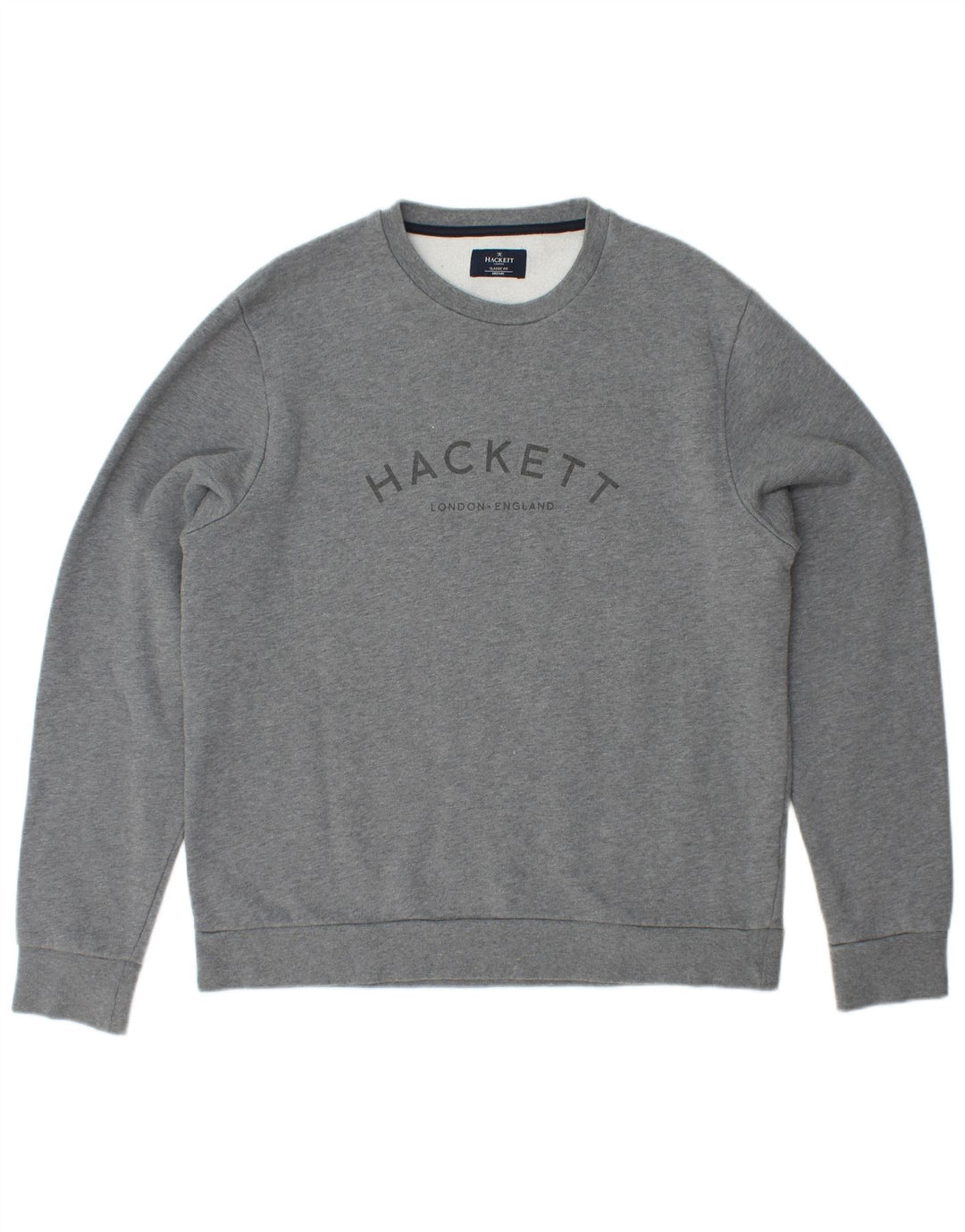 Ανδρικό γραφικό φούτερ HACKETT Classic Fit Jumper Μεσαίο γκρι βαμβακερό