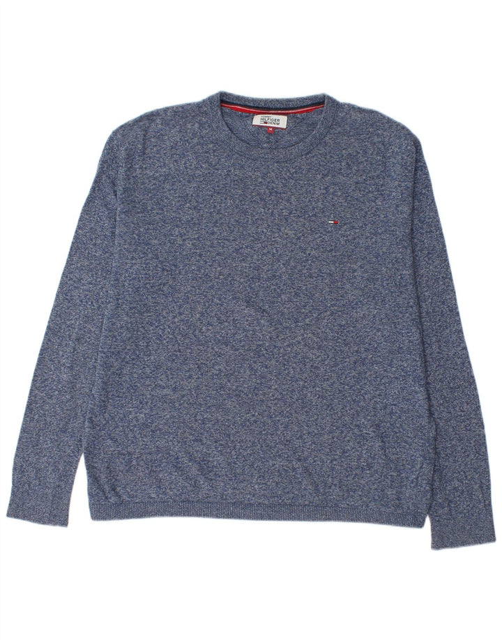 Ανδρικό πουλόβερ με λαιμόκοψη Tommy Hilfiger με μεσαίο μπλέ μπλέ