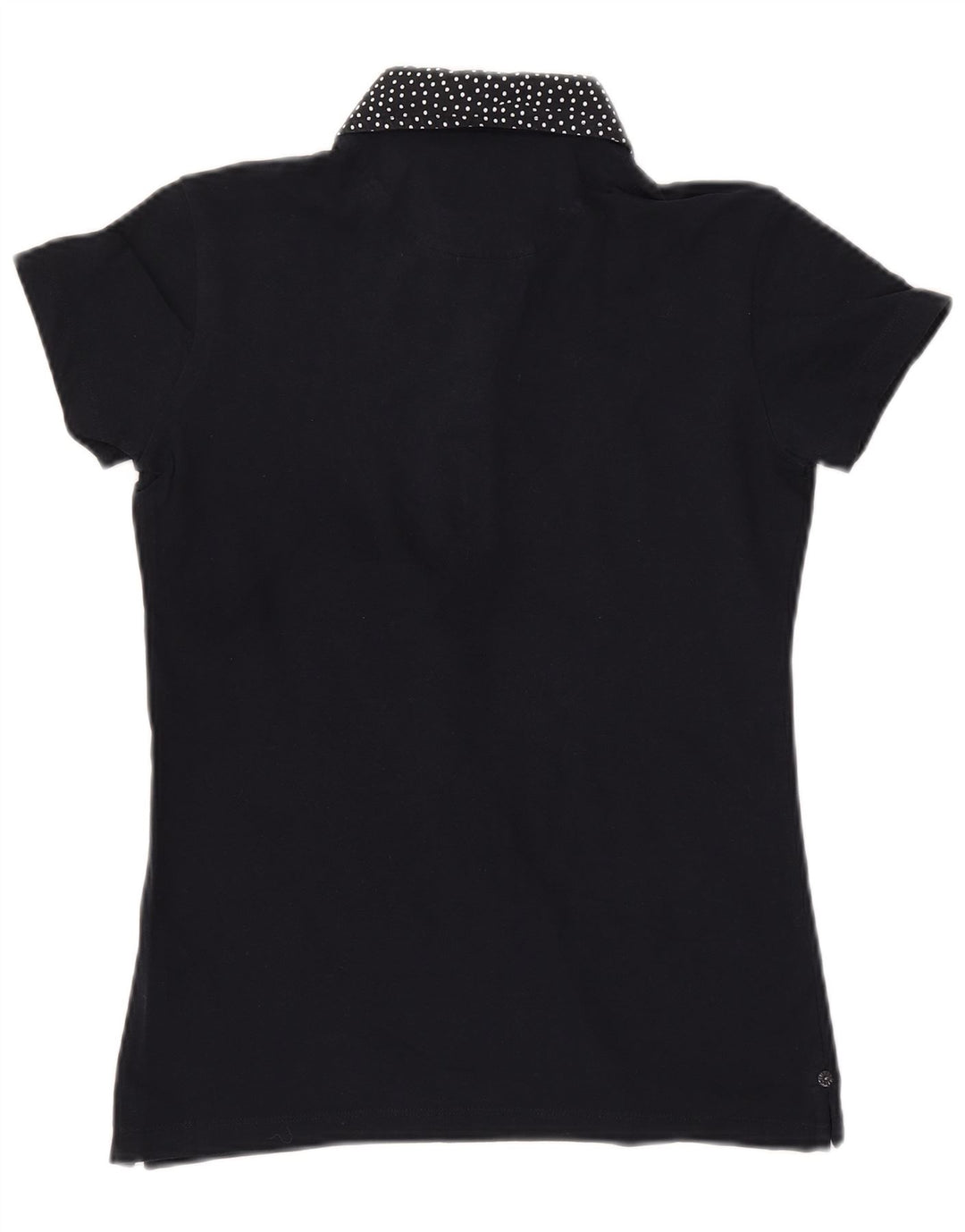 Γυναικείο μπλουζάκι πόλο WOOLRICH UK 12 μεσαίου βαθμού μπλε ναυτικό βαμβακερό με στίγματα