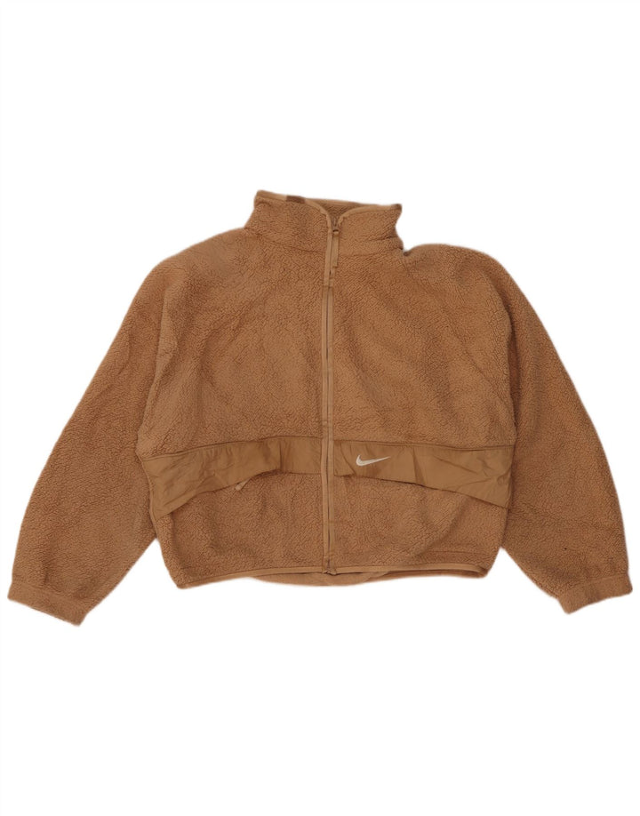 Γυναικείο μπουφάν Nike Crop Fleece UK 10 Small Beige Polyester