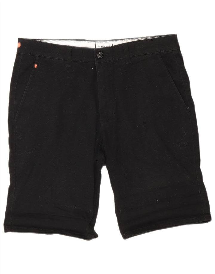 Ανδρικό σορτς Chino Jack & Jones μεσαίο W34 μαύρο βαμβακερό