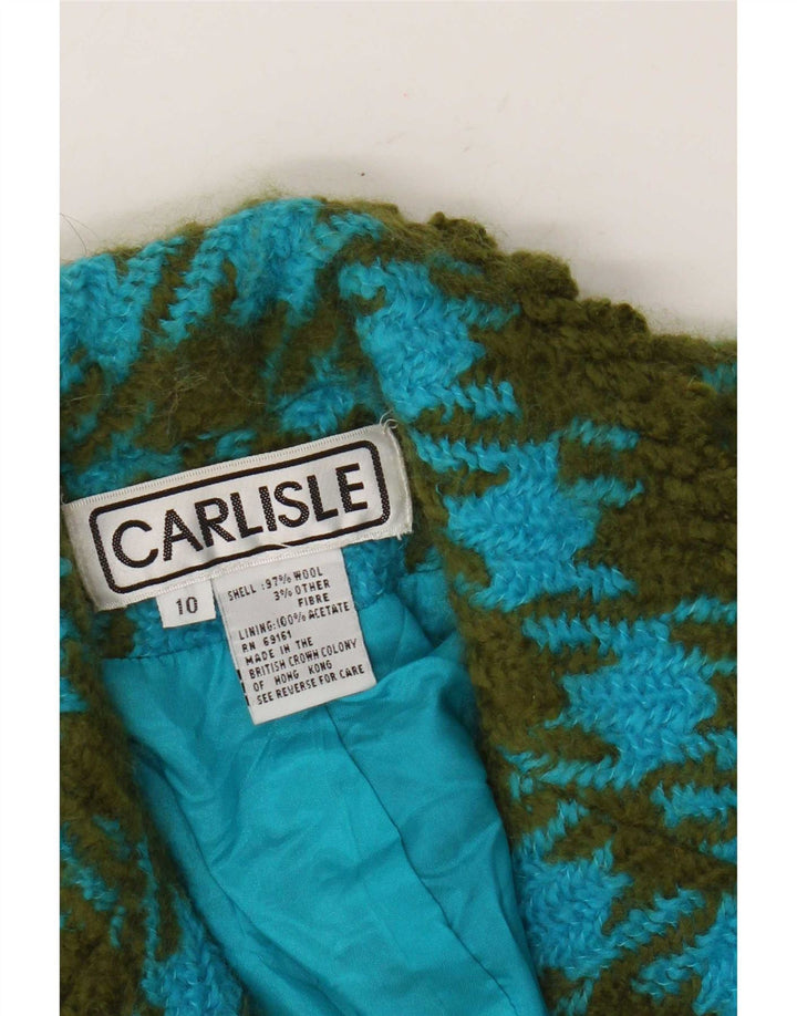 Carlisle Γυναικείο σακάκι σακάκι με 1 κουμπί UK 10 Small Blue Houndstooth μαλλί