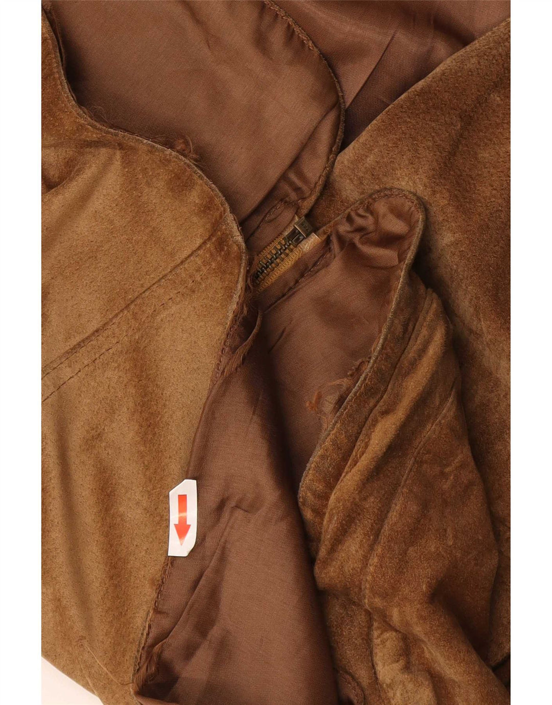 Vintage Ανδρικό Suede Utility Gilet UK 38 Δέρμα μεσαίου καφέ