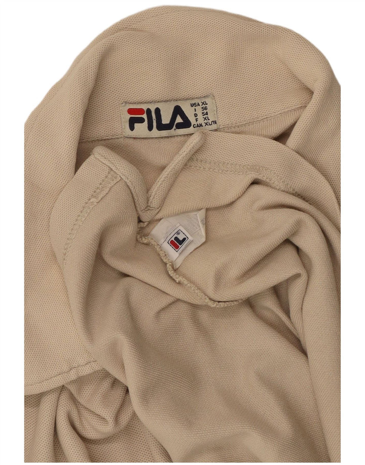 Ανδρικό πουκάμισο πόλο FILA XL Μπεζ βαμβακερό