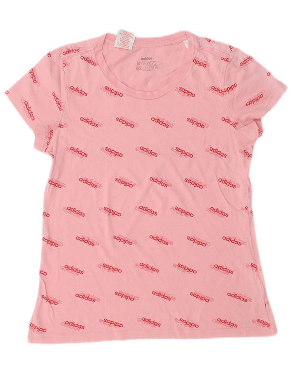 Adidas Graphic T-Shirt Top 14-15 Years Pink Cotton