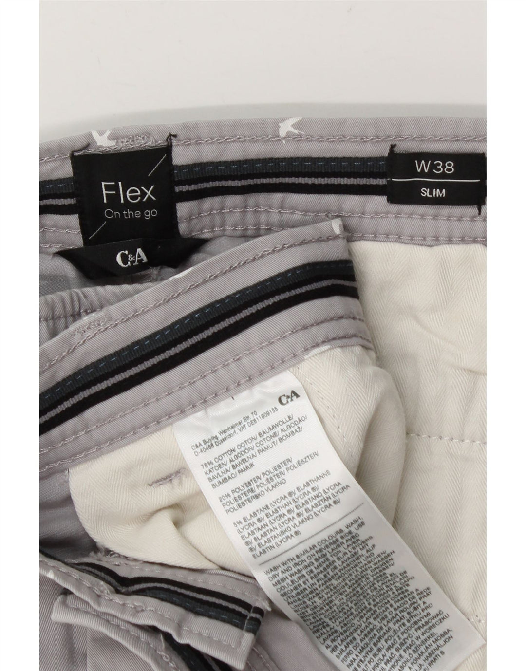 Ανδρικό σορτς chino με αφηρημένο σχέδιο C & A W38 XL Γκρι βαμβακερό