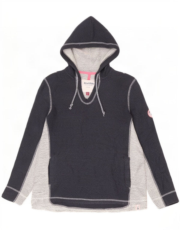 Weird Fish Womens Hoodie Jumper UK 18 XL Navy Blue Colorblock Ακρυλικό