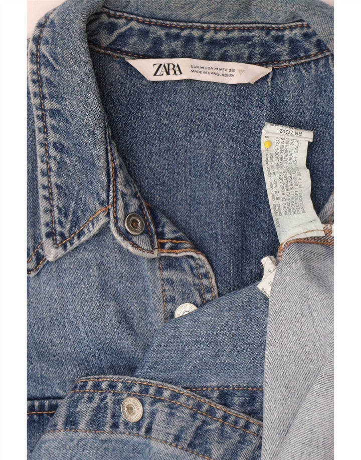 Zara Γυναικείο Τζιν Πουκάμισο UK 14 Μεσαίο Μπλε Βαμβακερό