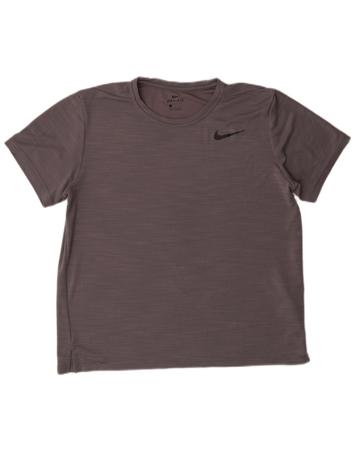 Γυναικείο μπλουζάκι NIKE Dri Fit Top UK 16 Large Grey Flecked Polyester