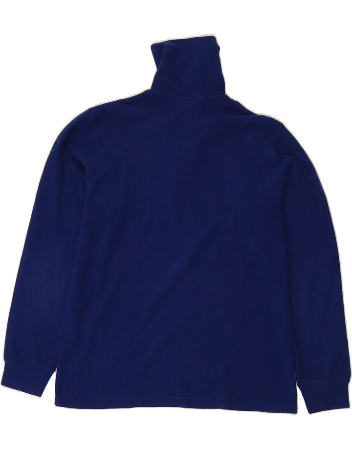 CONTE OF FLORENCE Mens Zip Neck Fleece Jumper Medium Navy Blue Polyester Vintage Conte of Florence and Second-Hand Conte of Florence from Messina Hembry 
