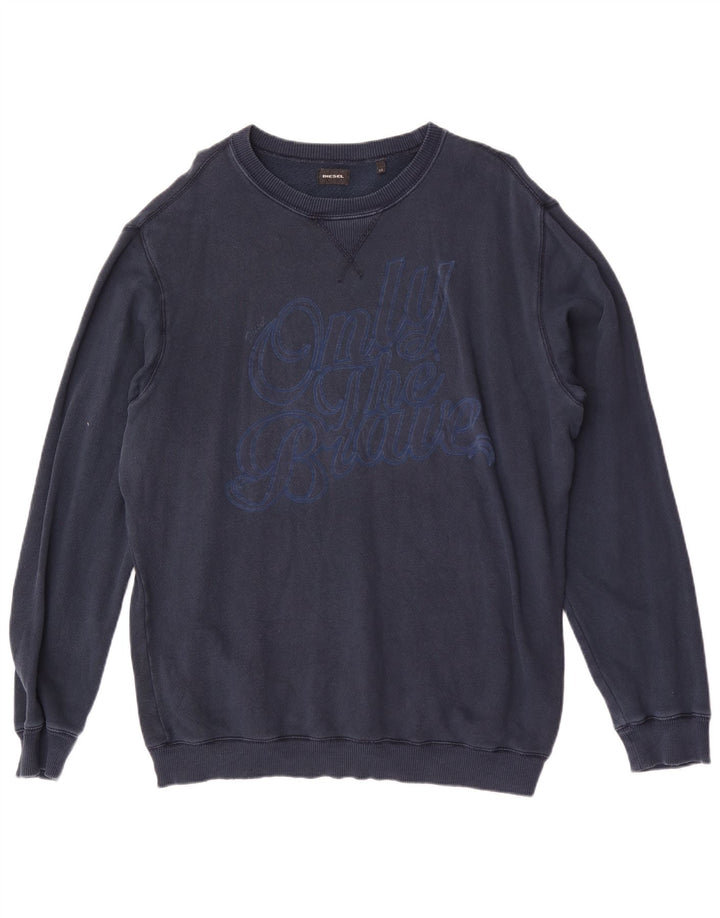Ανδρικό γραφικό φούτερ Diesel Jumper XL Navy Blue