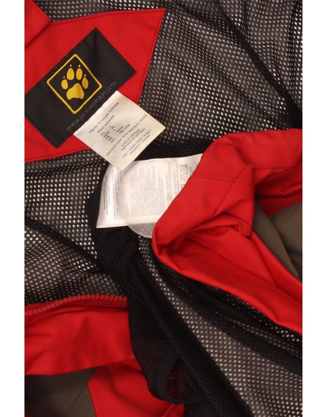 Jack Wolfskin Ανδρικό μπουφάν βροχής UK 40/42 Large Red Polyamide