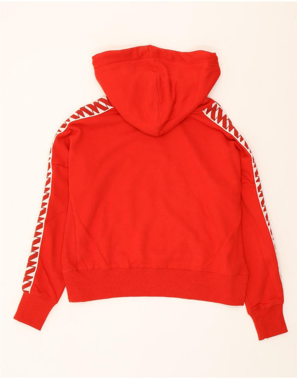 SUPERDRY Γυναικείο Crop Graphic Hoodie Jumper UK 12 Medium Red Colourblock