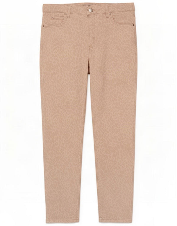 Hobbs Womens Straight Jeans UK 14 Large W32 L26 Beige Animal Print Cotton