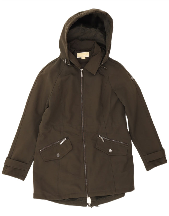 Michael Kors Γυναικείο μπουφάν Parka με κουκούλα UK 14 Medium Khaki Polyester