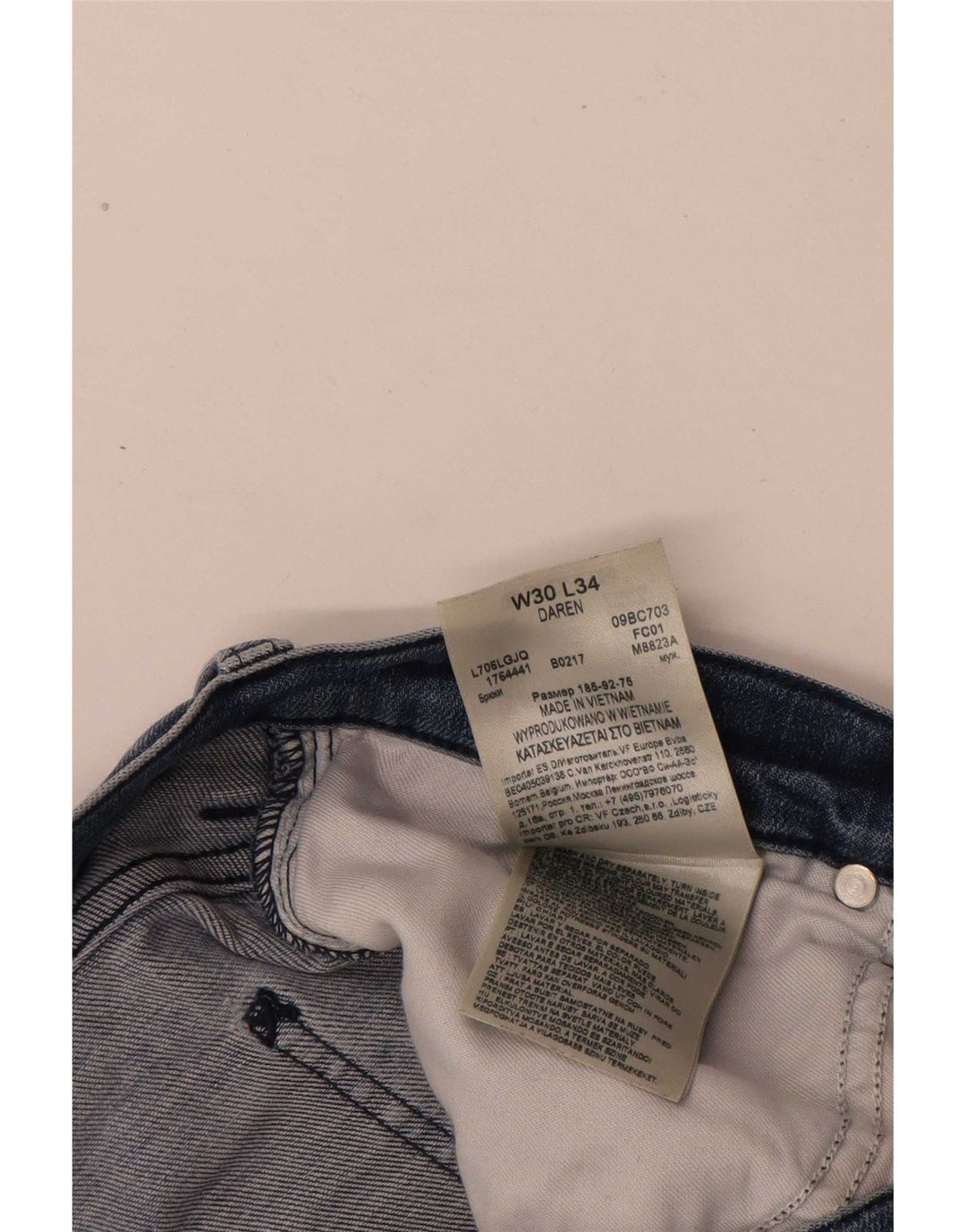 Lee Mens Distressed Straight Jeans W30 L31 Blue Cotton