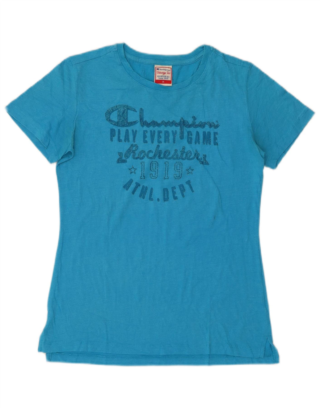 Γυναικείο T-shirt CHAMPION Heritage Fit Top UK 12 Medium Blue