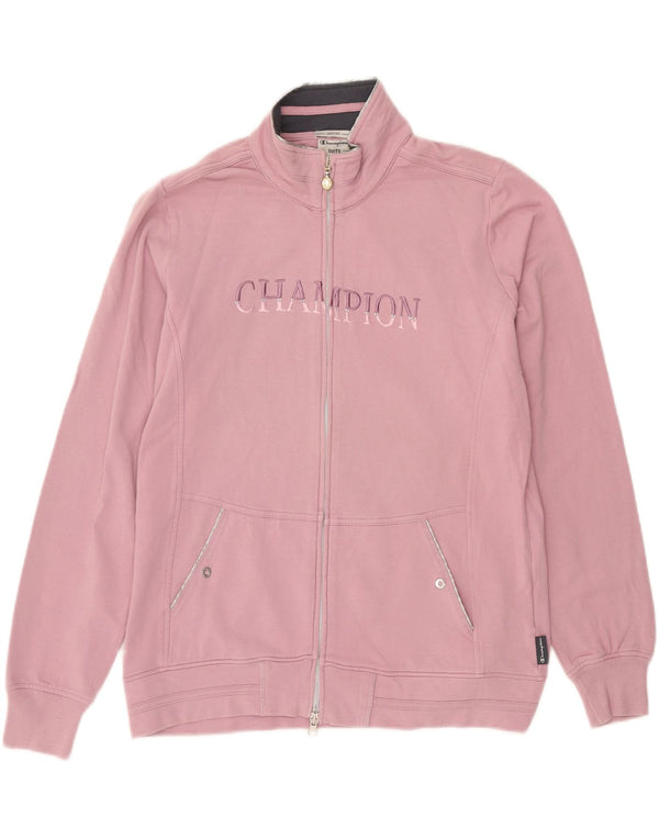 Champion Womens Easy Fit Graphic Top Jacket UK 14 Medium Pink