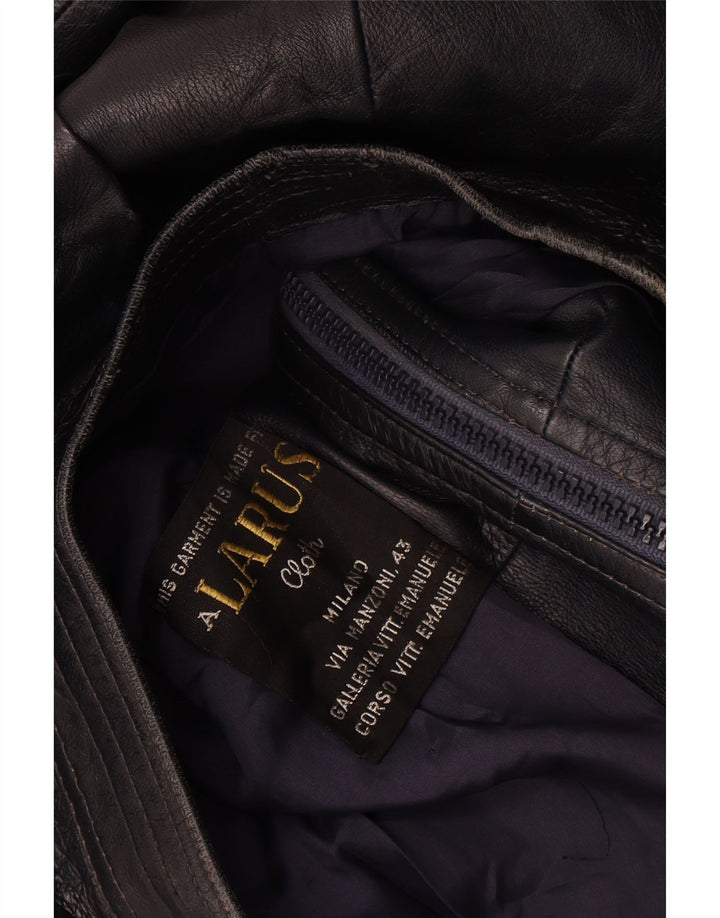 Vintage Γυναικείο Δερμάτινο Μπουφάν IT 52 2XL Navy Blue