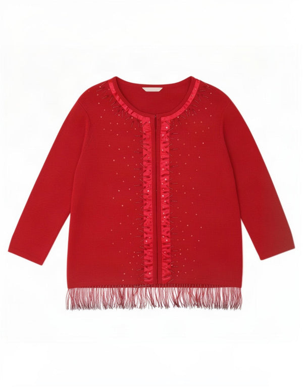 Marks & Spencer Γυναικείο πουλόβερ St. Michael Cardigan UK 16 Large Burgundy