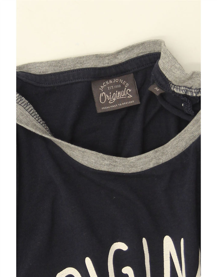 Jack & Jones Ανδρικό γραφικό μπλουζάκι με μακρυμάνικο μεσαίο ναυτικό βαμβακερό