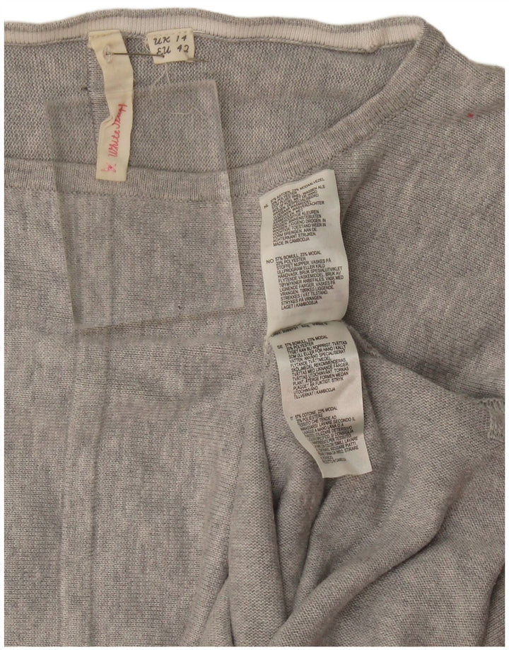 White Stuff Γυναικείο πουλόβερ με λαιμό σκάφος UK 14 Large Grey Flecked