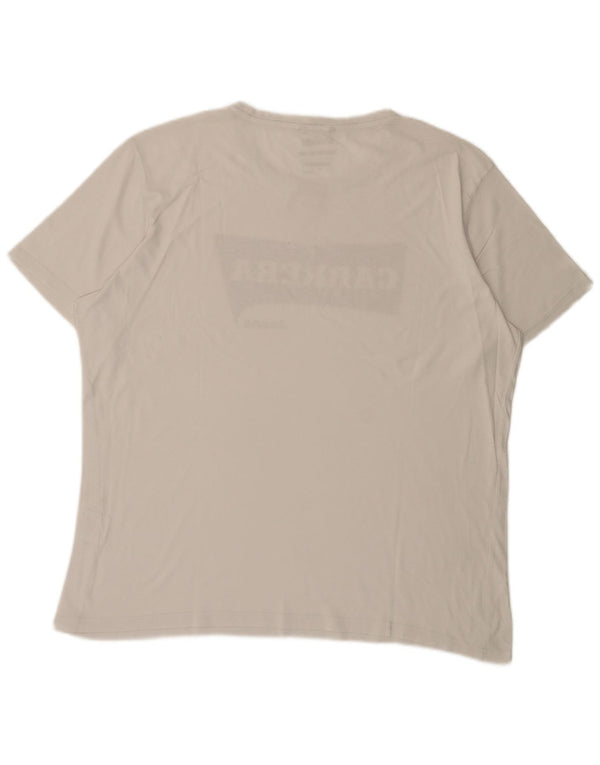 Carrera Ανδρικό γραφικό T-Shirt Top 2XL Λευκό βαμβακερό