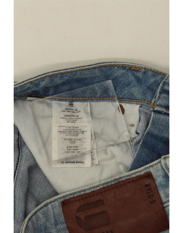 G-Star Ανδρικό 3301 Slim Jeans W33 L32 Μπλε βαμβακερό