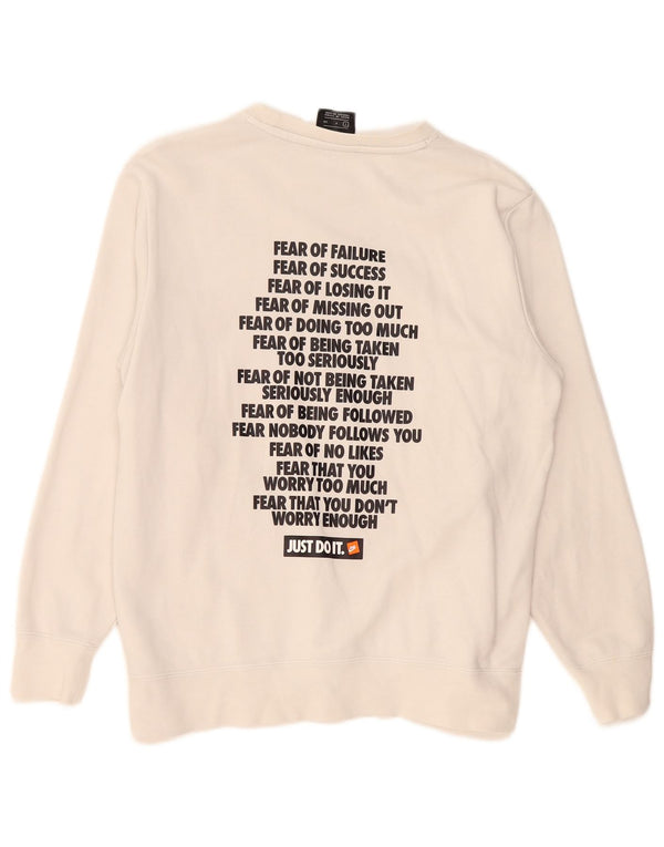 Nike Mens Graphic Sweatshirt Jumper Small White Cotton