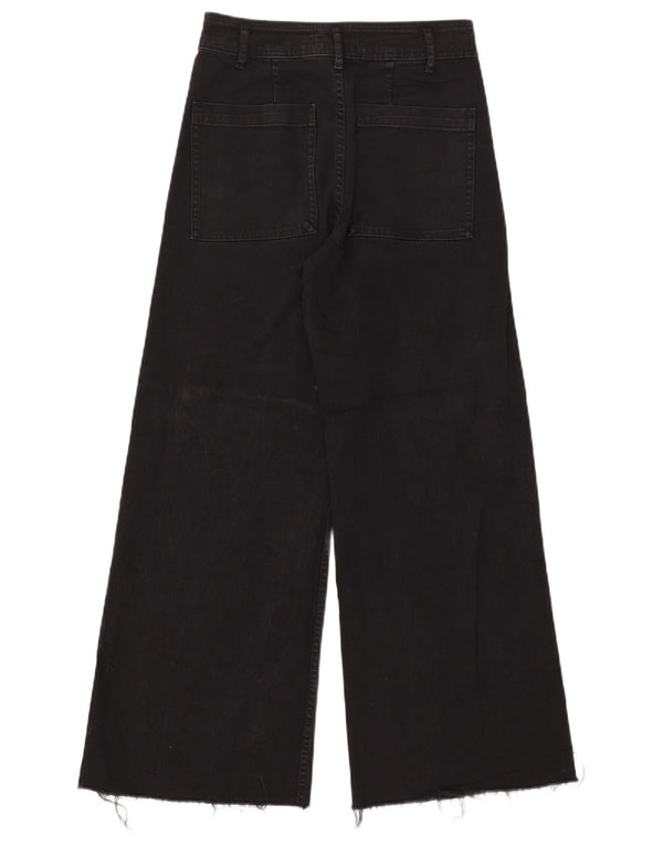 Zara Womens The Marine Wide Leg Jeans EU 38 Small W28 L28 Μαύρο βαμβακερό